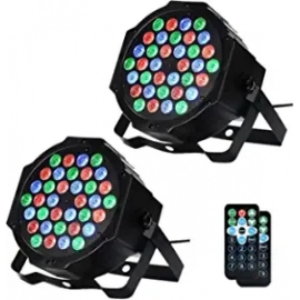Dj Lights, 36 LED Par Lights Stage Lights with Sound Activated Remote Control & DMX Control, Stage Lighting Uplights for Wedding Club Music Show Christmas Holiday Party Lighting - 2 Pack